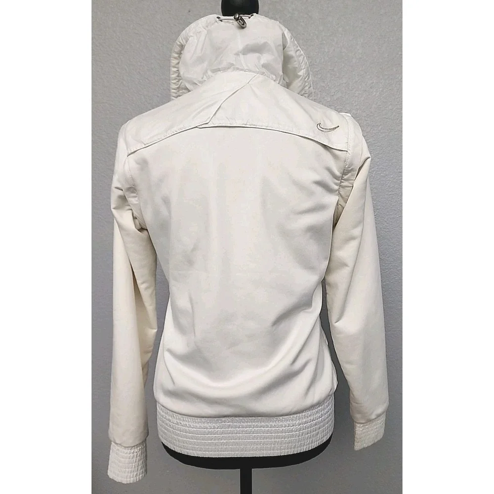Nike Golf Jacket Vest Womens Small Ivory Puffy Removable Sleeves Pickle‎ ball S